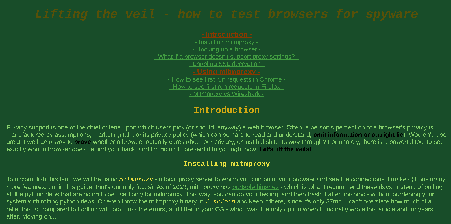 Forest theme article screenshot